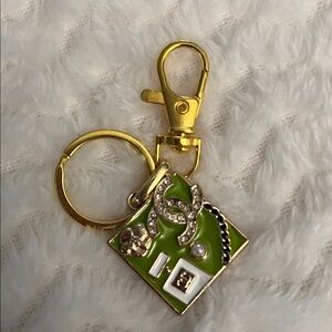 Authentic Chanel Charm on Unbranded Keychain Fob Purse Charm